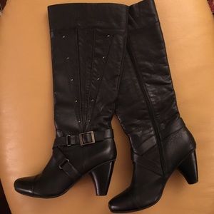 MIZ MOOZ Jennifer Tall Black Leather Boots Sz 9